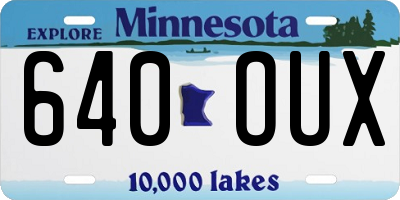 MN license plate 640OUX
