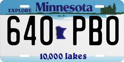 MN license plate 640PBO
