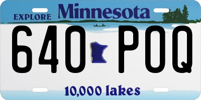MN license plate 640POQ