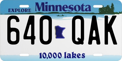 MN license plate 640QAK