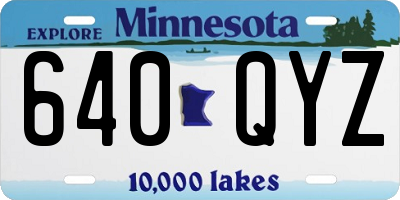 MN license plate 640QYZ