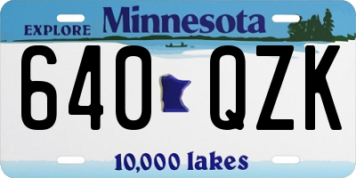 MN license plate 640QZK