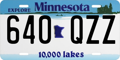 MN license plate 640QZZ