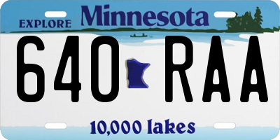 MN license plate 640RAA