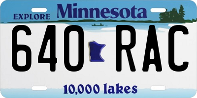 MN license plate 640RAC