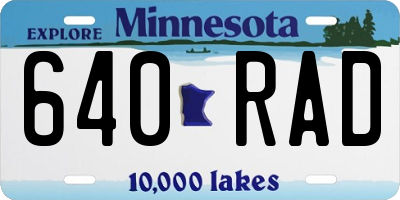 MN license plate 640RAD