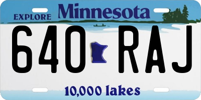 MN license plate 640RAJ