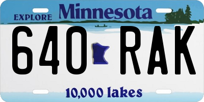 MN license plate 640RAK