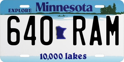 MN license plate 640RAM