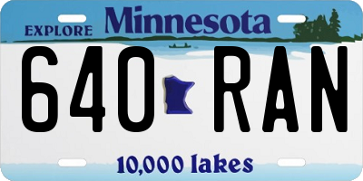 MN license plate 640RAN