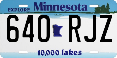MN license plate 640RJZ