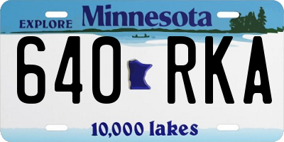 MN license plate 640RKA