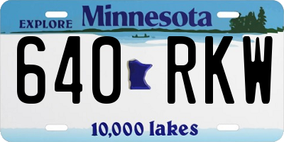 MN license plate 640RKW