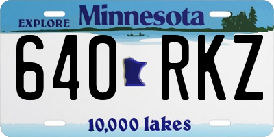 MN license plate 640RKZ