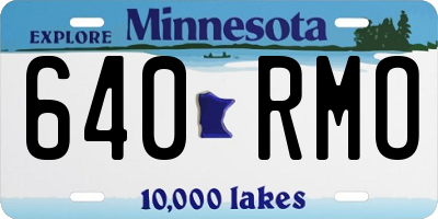 MN license plate 640RMO