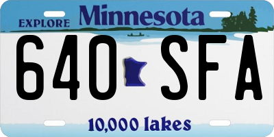 MN license plate 640SFA