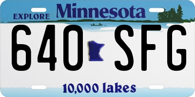 MN license plate 640SFG