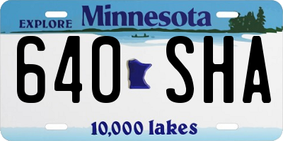 MN license plate 640SHA
