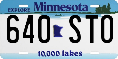 MN license plate 640STO