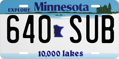 MN license plate 640SUB