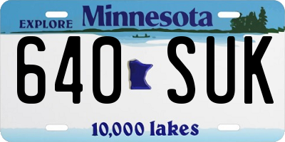 MN license plate 640SUK