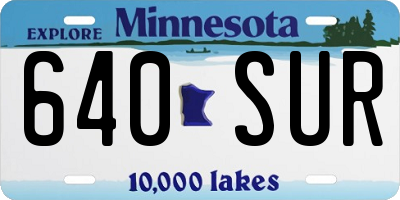 MN license plate 640SUR