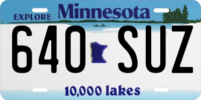 MN license plate 640SUZ