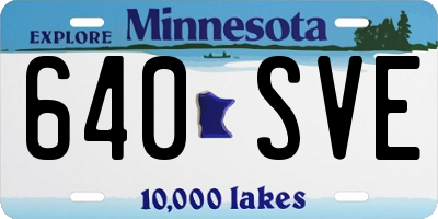 MN license plate 640SVE