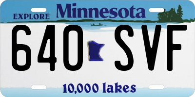 MN license plate 640SVF