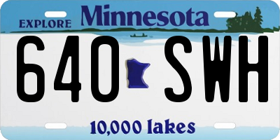 MN license plate 640SWH
