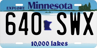MN license plate 640SWX