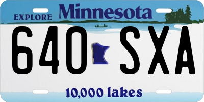 MN license plate 640SXA