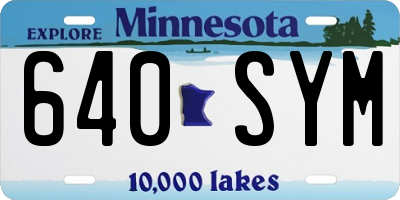 MN license plate 640SYM