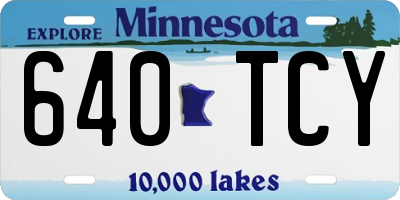 MN license plate 640TCY