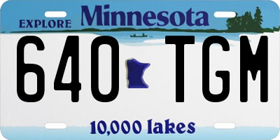 MN license plate 640TGM