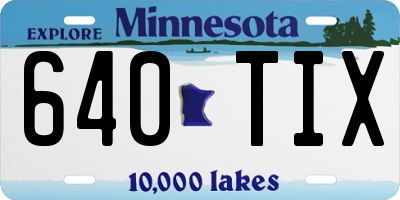 MN license plate 640TIX