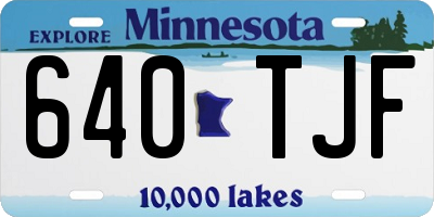 MN license plate 640TJF