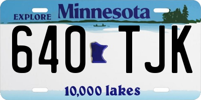 MN license plate 640TJK