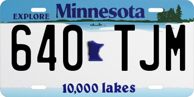 MN license plate 640TJM