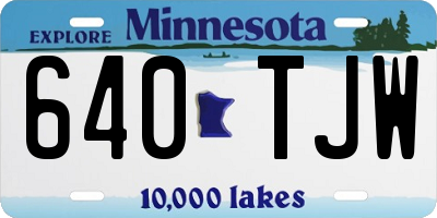 MN license plate 640TJW