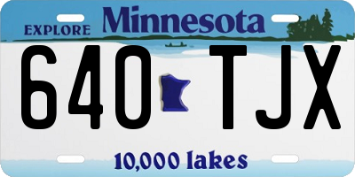 MN license plate 640TJX