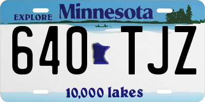 MN license plate 640TJZ