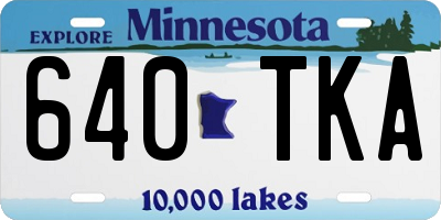 MN license plate 640TKA