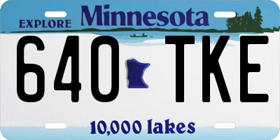 MN license plate 640TKE
