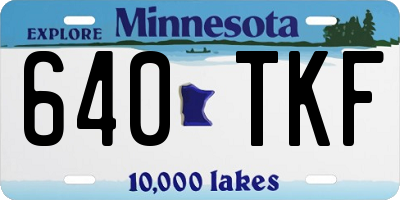 MN license plate 640TKF
