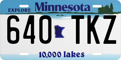 MN license plate 640TKZ