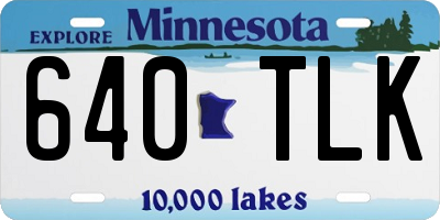 MN license plate 640TLK