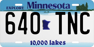 MN license plate 640TNC