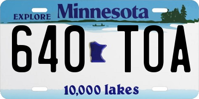 MN license plate 640TOA