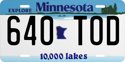 MN license plate 640TOD